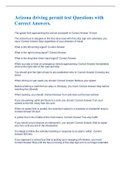 Arizona driving permit test Questions with Correct Answers&period; 