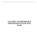 ANATOMY AND PHYSIOLOGY 10TH EDITION PATTON TEST BANK