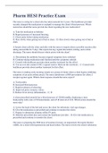 Pharm HESI Practice Exam Based Questions and Answers