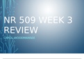 NR 509 Week 3 Review Advanced Health Assessment