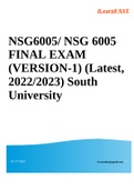NSG 6005FINAL EXAM&lpar;VERSION-1&rpar; &lpar;Latest&comma;20222023&rpar;