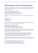 Pharmacology Cardiac NCLEX Questions