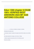 Educ 1300 chapter 6 EXAM  100% VERIFIED BEST  ANSWERS 2023 MT SAN  ANTONIO COLLEGE