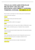 EXAS ALL LINES ADJUSTER EXAM BRAND NEW&excl;&excl; 2023-2024 &lpar;200&plus; QUESTIONS AND CORRECT ANSWERS&rpar; VERIFIED ANSWERS&comma; SCORED AN A&excl;&excl;&excl;