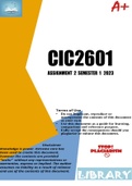 CIC2601 Assignment 2 Due 2 August 2024 (Answers)