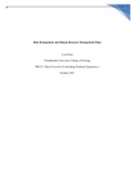 Risk Management and Human Resource Management Plans