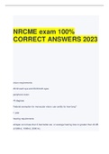 NRCME EXAMS BUNDLE 2023&sol;2024 100&percnt; VERIFIED ANSWERS GUARANTEED SUCCESS