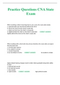 Practice Questions CNA State Exam