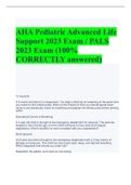 AHA Pediatric Advanced Life  Support 2023 Exam / PALS  2023 Exam (100%  CORRECTLY answered)