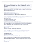 PN Adult Medical Surgical Online Practice 2020 B WIth Complete Solution