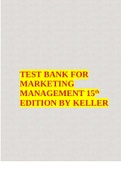 TEST BANK FOR MARKETING MANAGEMENT 15th EDITION BY KELLER