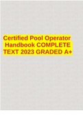 Certified Pool Operator Handbook COMPLETE TEXT 2023 GRADED A&plus;