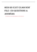 HESI RN EXIT EXAM NEW  FILE 150 Questions &  Answers
