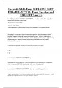 Diagnostic Skills Exam OSCE &lpar;DSE OSCE&rpar; UPDATED ACTUAL Exam Questions and  CORRECT Answers