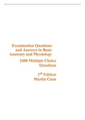 EXAMINATION QUESTIONS AND ANSWERS IN BASIC ANATOMY AND PHYSIOLOGY MARTIN CAON TESTBANK 2022 UPDATE 