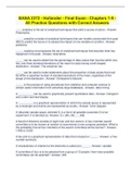BANA 2372 - Hollander - Final Exam - Chapters 1-9 - All Practice Questions with Correct Answers&period; 2022&sol;2023