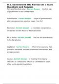 U&period;S&period; Government EOC Florida set 1 Exam Questions and Answers 