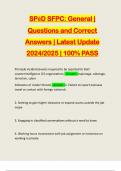 SP&emacr;D SFPC&colon; General &vert; Questions and Correct Answers &vert; Latest Update 2024&sol;2025 &vert; 100&percnt; PASS