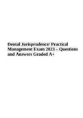 Dental Jurisprudence/ Practical Management Exam 2023 – Questions and Answers Graded 100%