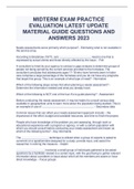 MIDTERM EXAM PRACTICE EVALUATION LATEST UPDATE MATERIAL GUIDE QUESTIONS AND ANSWERS 2023