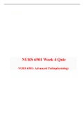 NURS 6501 Week 4 Quiz -(Latest 4 Versions), NURS 6501N Week 4 Quiz/ NURS 6501 Advanced Pathophysiology, Walden, HIGH RATED Answer.