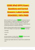 CDSE SPeD SFPC Exam &vert; Questions and Correct Answers &vert; Latest Update 2024&sol;2025 &vert; 100&percnt; PASS