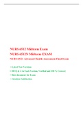 NURS 6512 Midterm Exam (Version 1) NURS 6512N Midterm EXAM, NURS 6512: Advanced Health Assessment-Final Exam, Walden University.
