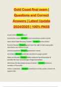 Gold Coast final exam &vert; Questions and Correct Answers &vert; Latest Update 2024&sol;2025 &vert; 100&percnt; PASS