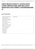 ADULT HEALTH 2 EXAM 1-4 & FINAL EXAM LATEST VERSIONS 2024-2025 REAL EXAM QUESTIONS AND CORRECT ANSWERS&vert;GRADED A&plus;