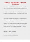 Media Law and Ethics Exam &num;1 Questions  And Answers