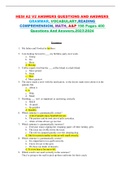 HESI A2 V2 QUESTIONS AND ANSWERS GRAMMAR, VOCABULARY,READING COMPREHENSION, MATH, A&P