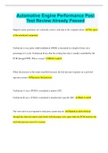 Automotive Engine Performance Post Test Review Already Passed