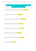 Automotive chapter 7 Questions and Answers 100&percnt; Pass