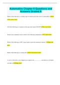 Automotive Chapter 6 Questions and Answers Graded A