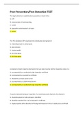Pest Prevention&sol;Pest Detection TEST with 127 Questions and Answer