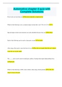 Automotive chapter 4 quiz with Complete Solutions