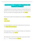 Automotive 1&colon; Chapter 9 Questions and Answers Graded A