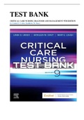 Test Bank for Critical Care Nursing Diagnosis and Management 9th Edition by Linda D. Urden, Kathleen M. Stacy Chapter 1-41|Complete Guide A+