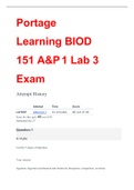 Portage Learning A&P 1 101 lab 3 exam 2021/2022