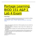 Portage Learning BIOD 151 A&P 1 Lab 4 Exam