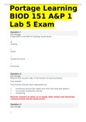 Portage Learning BIOD 151 A&P 1 Lab 5 Exam
