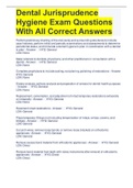 Dental Jurisprudence Hygiene Exam Questions With All Correct Answers 