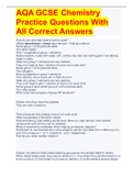 AQA GCSE Chemistry Practice Questions With All Correct Answers 