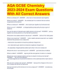 AQA GCSE Chemistry 2023-2024 Exam Questions With All Correct Answers 