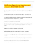 PSI Broker Exam Prep&comma; Questions and answers&comma; 2022&sol;2023&period; Rated A