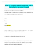 ASE A1 &lpar;Engine Repair&rpar; Practice Test &ndash; Cumulative Already Passed