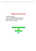 Hesi Exit Exam (12versions, 1500+Q&A, Latest -2023)/Exit Hesi Exam (Real + Practice Exam) )( BEST DOCUMENT FOR HESI EXAM, EVERYTHING YOU NEED TO SCORE A+) 