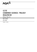 AQA GCSE COMBINED SCIENCE&colon; TRILOGY 8464&sol;B&sol;2H Higher Tier Biology Paper 2H Question Paper &plus; Mark scheme &lbrack;MERGED&rsqb; June 2022