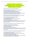 Seidel's Guide to Physical Examination- Ch. 1 Test Answers (Graded 100% Correct)- With Extended Explanations for the Answers, and Includes a Student Lab Manual