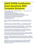 SAFE POPM Certification Exam Questions With Complete Solutions 
